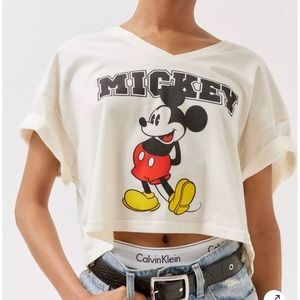 Mickey Mouse Boxy Urban Outfitters Cropped Tee